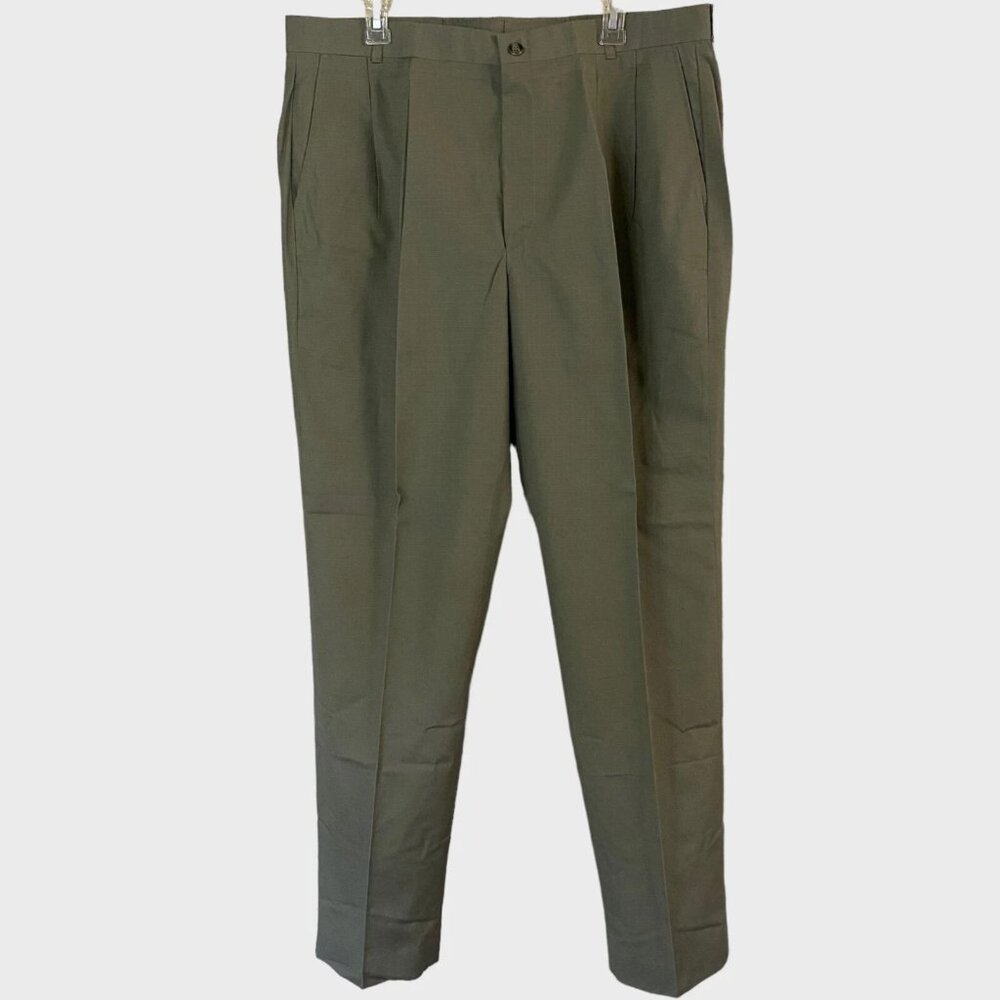 Vintage Rattlers Brand Pleated Trouser Pants Green Men's Size 38X33 New